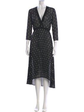 NWT Maje  Printed Midi Length Dress  Black | Size: 3  Retail $415